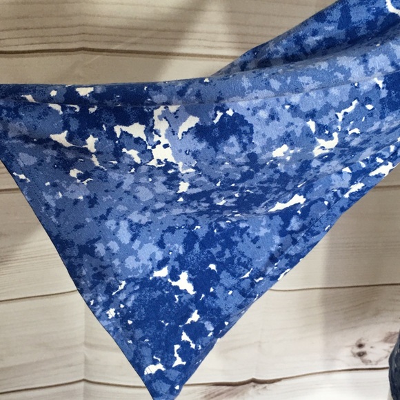 NWT Halston Blue White Bell Sleeve Tunic Top - Picture 4 of 6